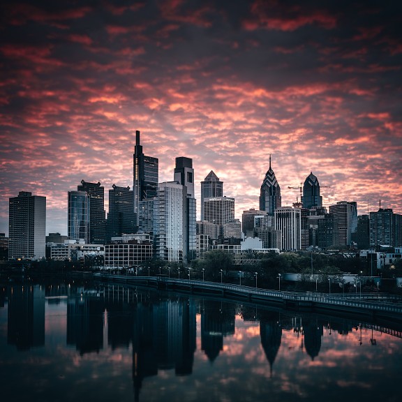 Philadelphia at dusk