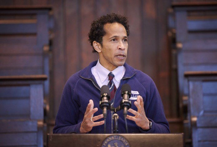 Man speaking at podium