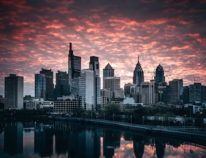 Philadelphia at dusk
